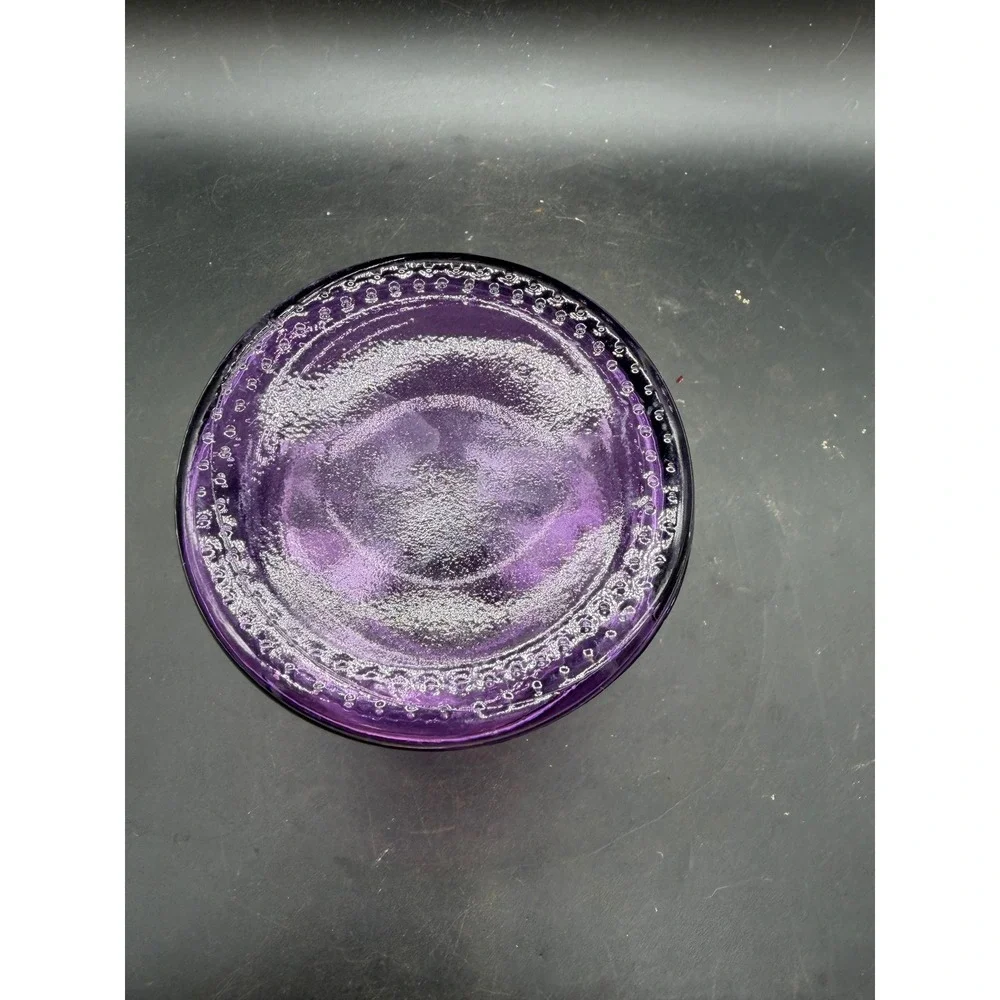 Vintage Style Purple Glass Apothecary Bottle Bud Vase Decorative Jar 4.5in